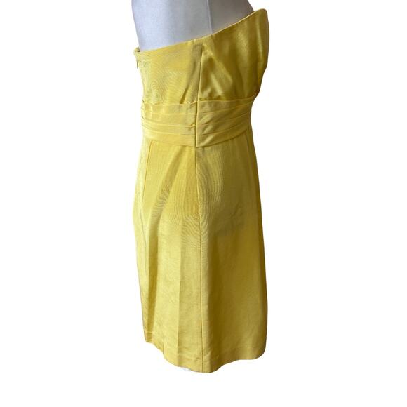 Anthropologie Shoshanna Yellow Strapless Mini Cocktail Sheath Dress Size 2 - Picture 4 of 7